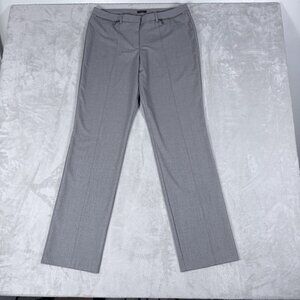 Tailored Women Gray Dress Pants | Sleek Workwear Straight-Leg Slacks Size 12